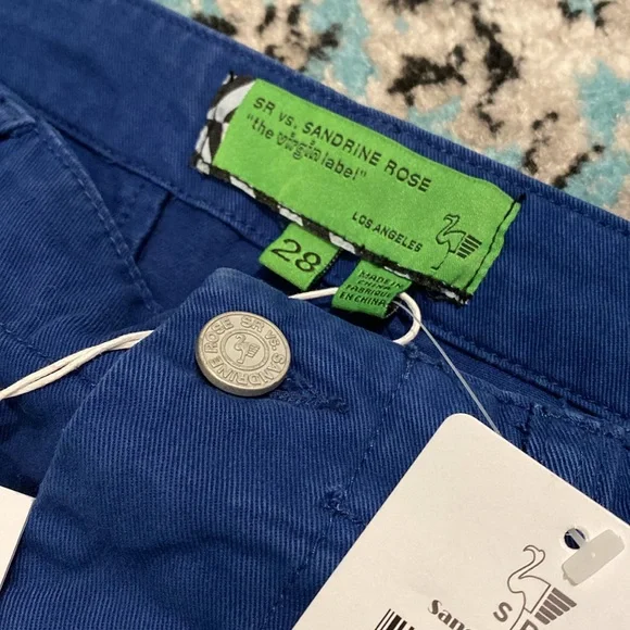 NWT Free People Women’s SR. vs. Sandrine Rose "The Virgin Label" Blue Pants - Picture 4 of 11